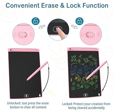LCD Multicolor Screen Writing Tablet Erasable Writing Board