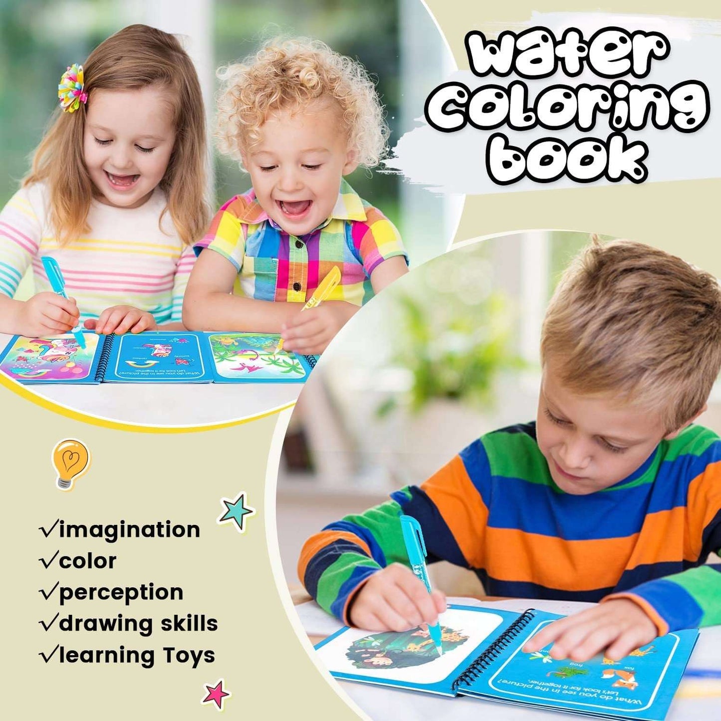 Magic Water Drawing Coloring Book