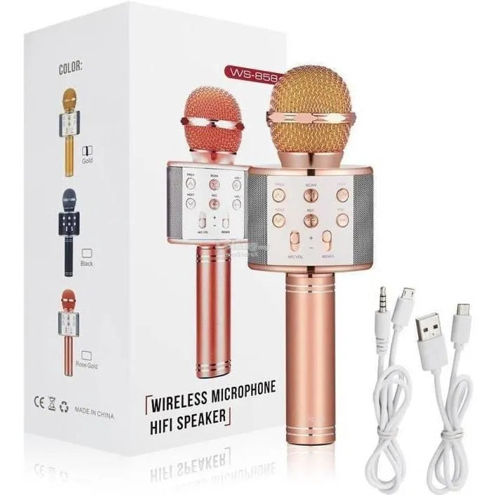 Wireless Microphone with Bluetooth Karaoke – 3-in-1 Mic, Speaker & Recorder