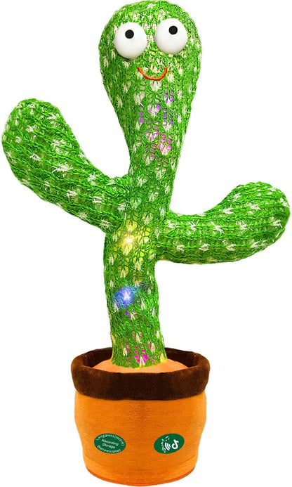 Dancing Mimicking Talking Cactus Toy,Funny Gift for Toddler 1 2 3 Year Old Boy Girl,Singing Record Repeat What You Say Light Up Baby Infant Toys 6-12 12-18 Months (Volume Adjustment)