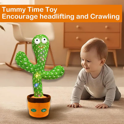 Dancing Mimicking Talking Cactus Toy,Funny Gift for Toddler 1 2 3 Year Old Boy Girl,Singing Record Repeat What You Say Light Up Baby Infant Toys 6-12 12-18 Months (Volume Adjustment)