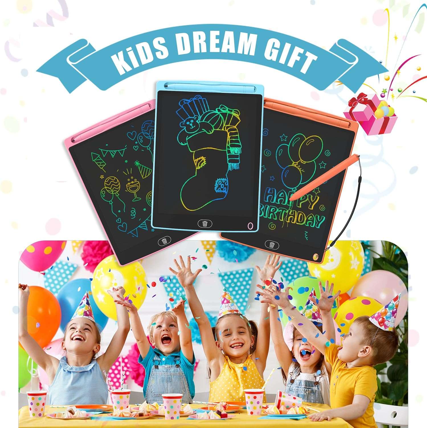 LCD Multicolor Screen Writing Tablet Erasable Writing Board
