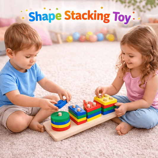 Wooden Geometric Shape Blocks For Kids