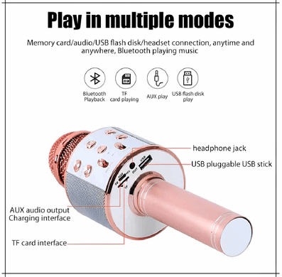 Wireless Microphone with Bluetooth Karaoke – 3-in-1 Mic, Speaker & Recorder