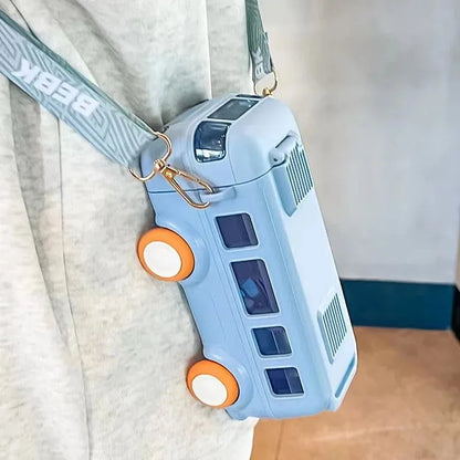 Car Design Kids Water Bottle with Strap – Leakproof & BPA-Free