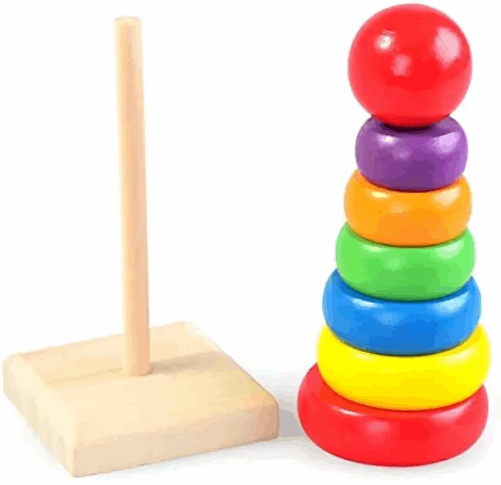 Wooden Stacking Rainbow Tower For Kids