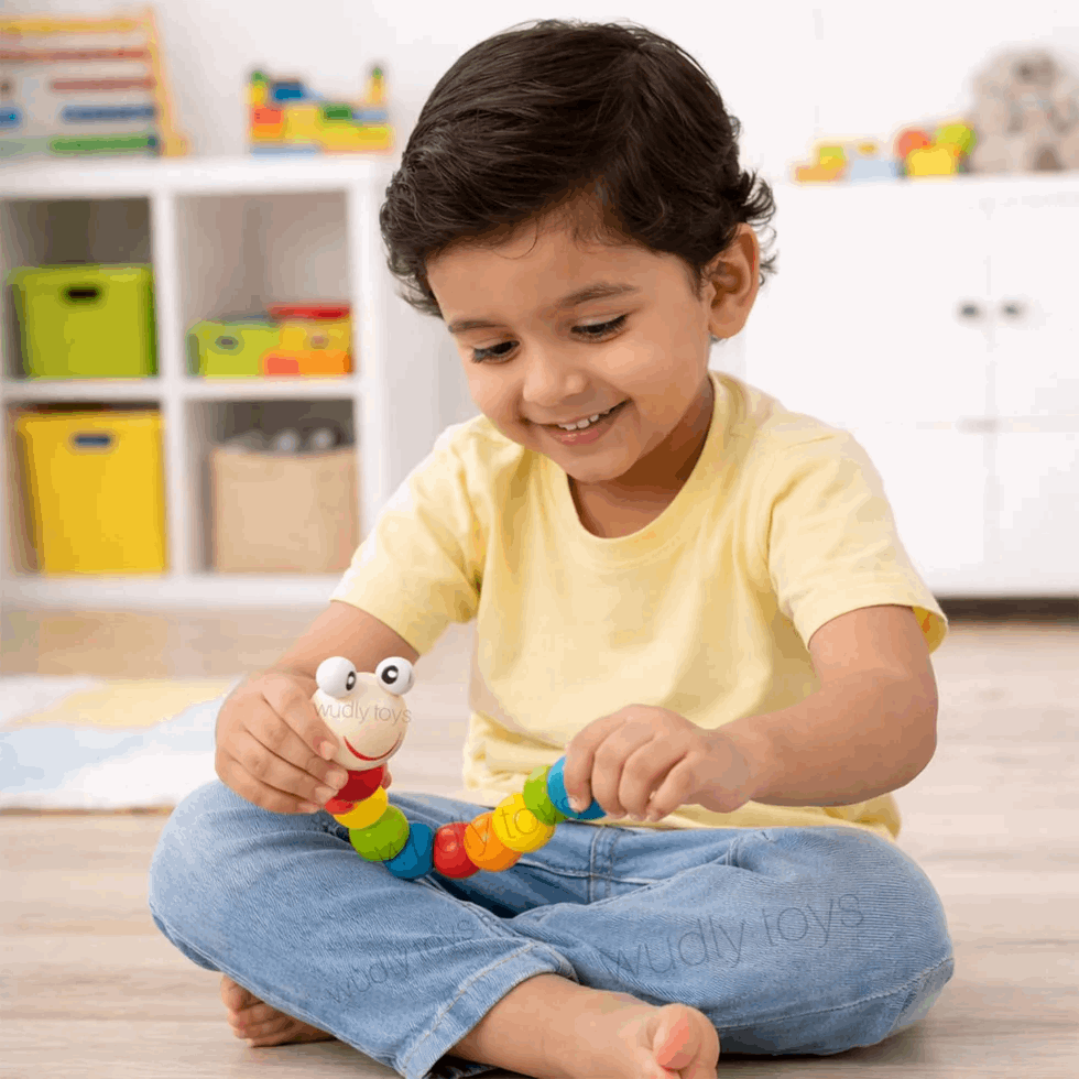 Flexible Wooden Caterpillar Twist Toy for Kids (2025-55)