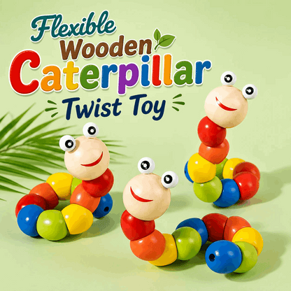 Flexible Wooden Caterpillar Twist Toy for Kids (2025-55)