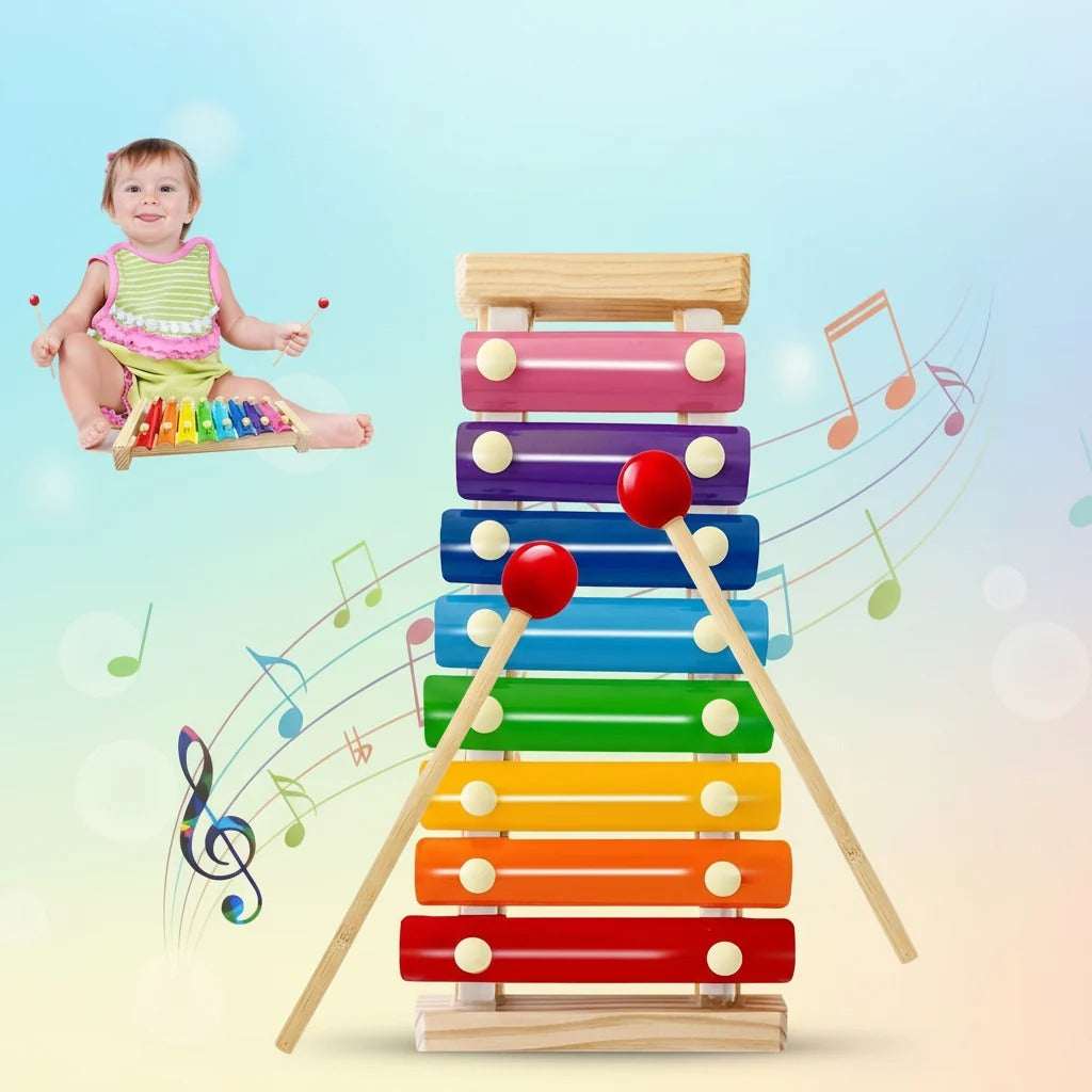 8-Note Wooden Xylophone – Musical Learning Toy for Kids