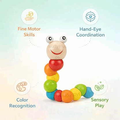 Flexible Wooden Caterpillar Twist Toy for Kids (2025-55)