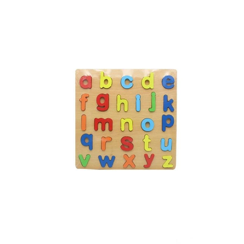 3D Wooden Alphabet, Number &amp; Shapes Puzzle Board
