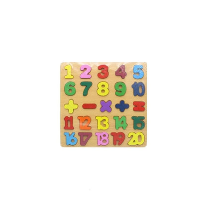 3D Wooden Alphabet, Number &amp; Shapes Puzzle Board