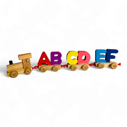 Wooden Alphabet Train Set for Kids – A to Z Letter Learning Toy, Educational ABC Train, Preschool Learning Toy for Toddlers Boys & Girls