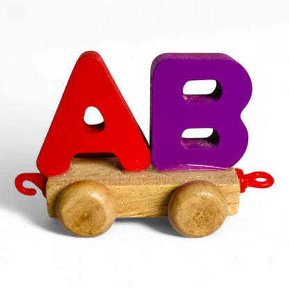 Wooden Alphabet Train Set for Kids – A to Z Letter Learning Toy, Educational ABC Train, Preschool Learning Toy for Toddlers Boys & Girls