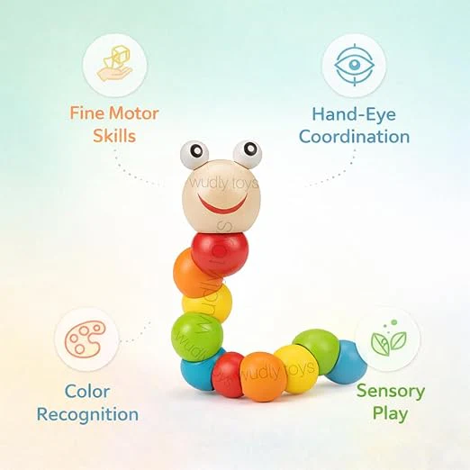 Flexible Wooden Caterpillar Twist Toy for Kids (2025-55)