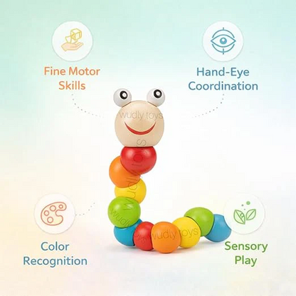 Flexible Wooden Caterpillar Twist Toy for Kids (2025-55)