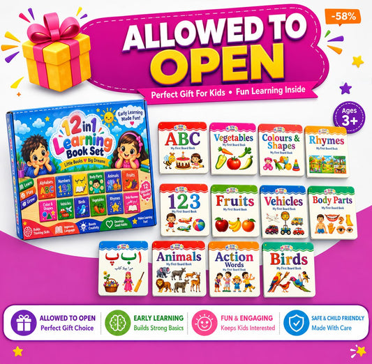 New Premium First Learning Library – 12 Educational Board Books